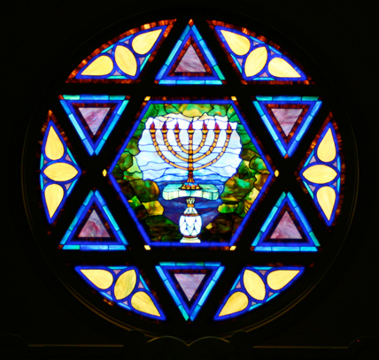 10' diameter stained glass reproduction for 6th and I Historic Synagogue.